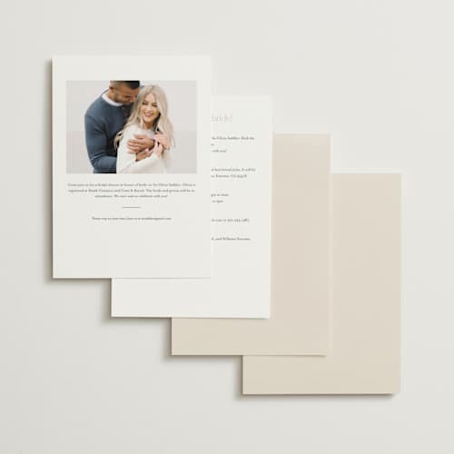 This is a eggshell bridal shower invitations with foil pressed by Amy Kross called vine wrap printing on signature in standard