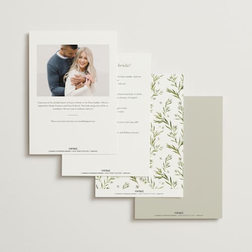 This is a diamond bridal shower invitations with foil pressed by Kate Ahn called aveline printing on signature in standard