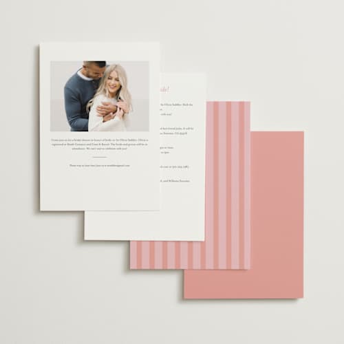 This is a peony bridal shower invitations with foil pressed by Jackie Crawford called sparkling wedding cake printing on signature in standard