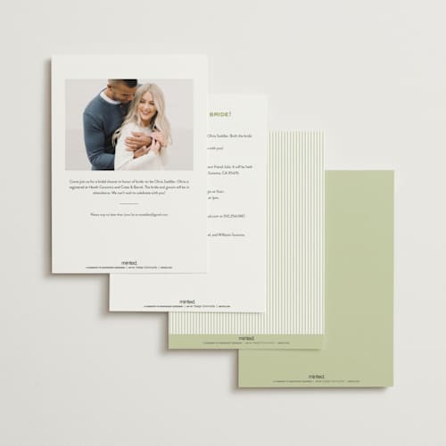 This is a leaf bridal shower invitations with foil pressed by Kristie Kern called garden monogram printing on signature in standard