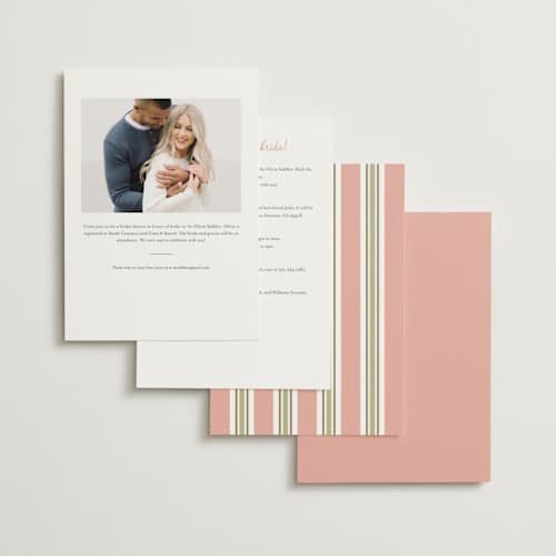 This is a peony bridal shower invitations with foil pressed by Erin German called libby printing on signature in standard