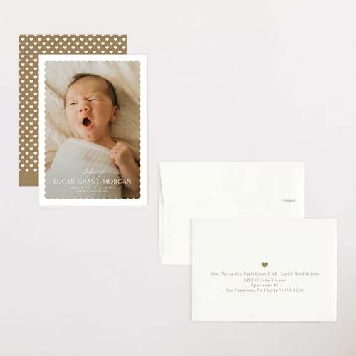 This is a icing petite birth announcements with standard by Yaling Hou Suzuki called first glimpse printing on signature in petite