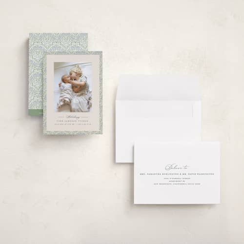 This is a meadow petite birth announcements with standard by Erica Krystek called parisienne printing on signature in petite