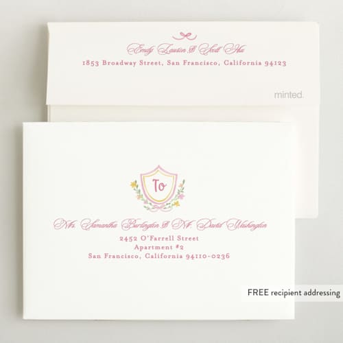 This is a cotton candy petite birth announcements with standard by Creo Study called cottagecore printing on signature in petite