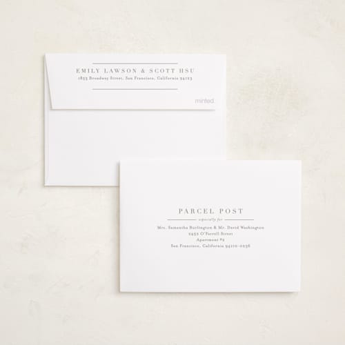 This is a fawn petite birth announcements with standard by Megan Davis called menil printing on recycled smooth signature in petite