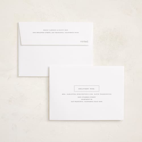 This is a powder petite birth announcements with standard by Ellen Schlegelmilch called pinstripe printing on signature in petite