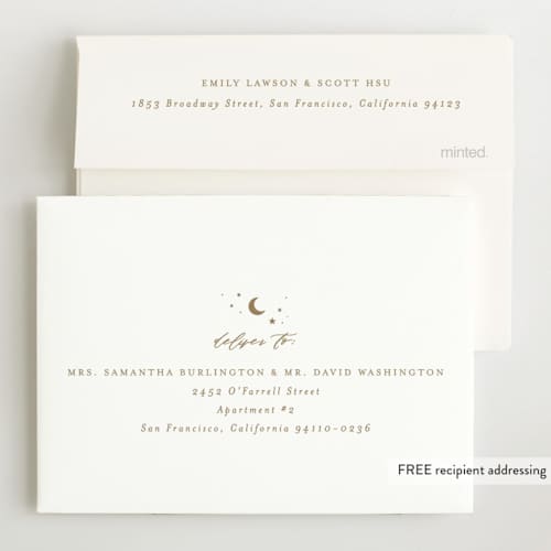 This is a fawn petite birth announcements with standard by AK Graphics called over the moon printing on signature in petite