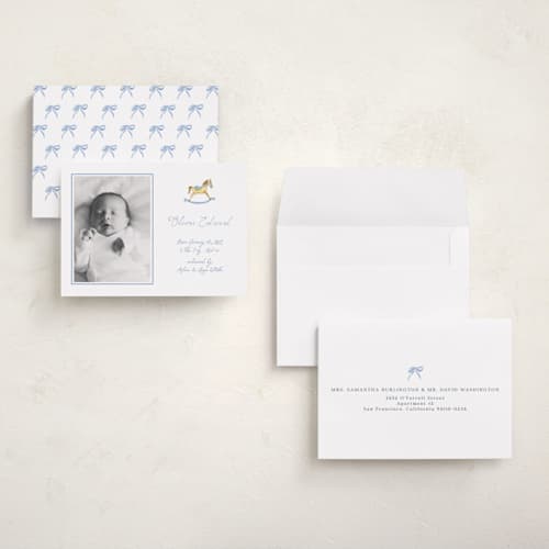 This is a powder petite birth announcements with standard by Pati Cascino called ternure printing on signature in petite