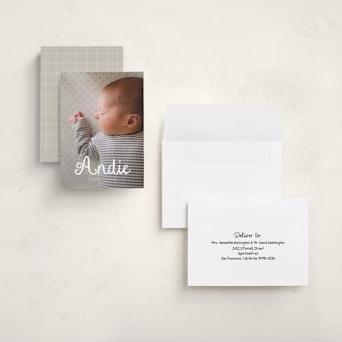 This is a cotton petite birth announcements with standard by Adelyn T. called morning coffee printing on signature in petite