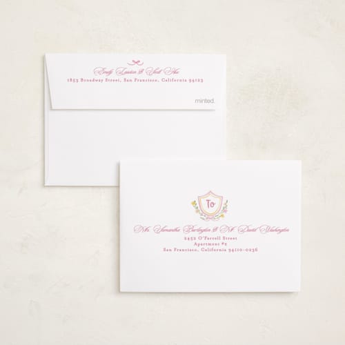 This is a cotton candy petite birth announcements with standard by Creo Study called cottagecore printing on signature in petite