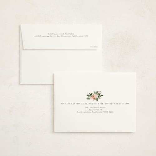 This is a mint foil stamped baby shower invitations with foil pressed by Juliana Zimmermann called love and flowers printing on signature in standard
