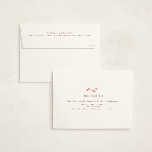 This is a bubblegum foil stamped baby shower invitations with foil pressed by Rebecca Durflinger called autumn toile printing on signature in standard