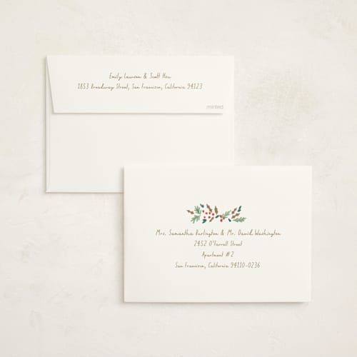 This is a eggnog foil stamped baby shower invitations with foil pressed by Rebecca Durflinger called festive rocking horse printing on signature in standard