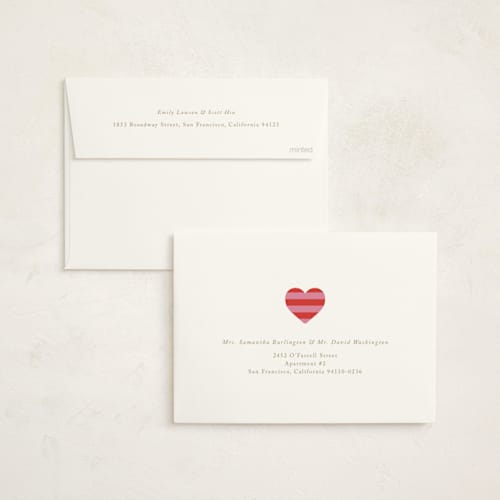 This is a rose foil stamped baby shower invitations with foil pressed by mo kelley called striped baby buggy printing on signature in standard
