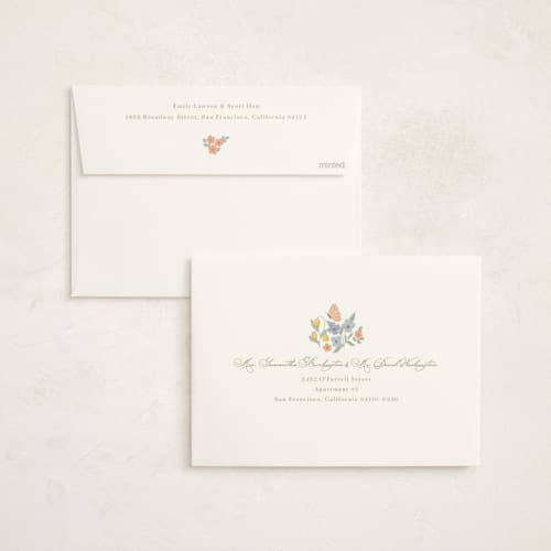 This is a meadow foil stamped baby shower invitations with foil pressed by Brandy Folse called spring awakening printing on signature in standard