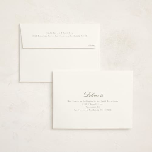 This is a peony foil stamped baby shower invitations with foil pressed by Baumbirdy called holiday bow printing on signature in standard