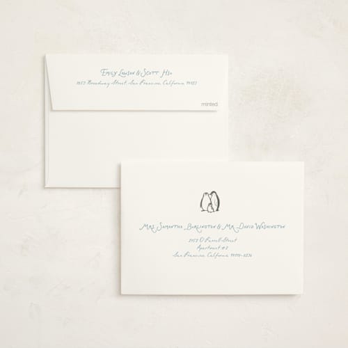 This is a sky foil stamped baby shower invitations with foil pressed by Lucrecia Caporale called arctic family printing on signature in standard