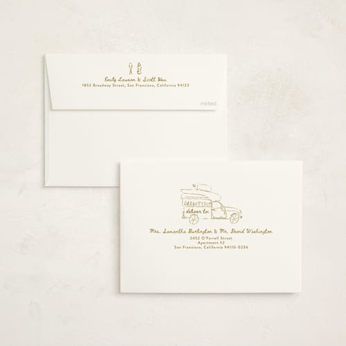This is a blush baby shower invitations with standard by Gwen Bedat called milk truck printing on signature in standard