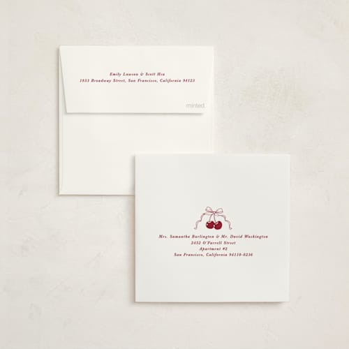 This is a bing cherry baby shower invitations with standard by Charter Oaks Creative called classic cherries printing on signature in standard