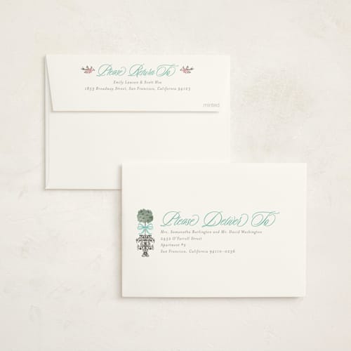 This is a aquamarine baby shower invitations with standard by Jackie Crawford called tiny topiary printing on signature in standard