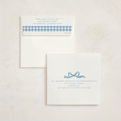 This is a sky baby shower invitations with standard by Teju Reval called painted bow printing on signature in standard