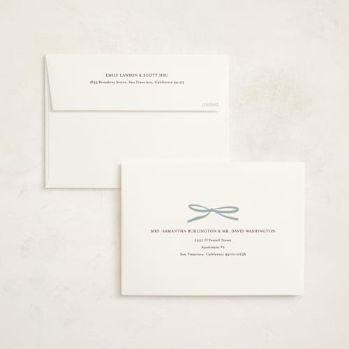 This is a denim baby shower invitations with standard by Ani Somi called baby bow printing on signature in standard