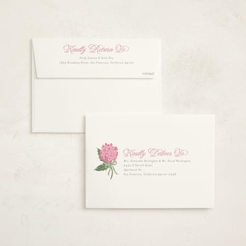This is a petal baby shower invitations with standard by Jackie Crawford called hydrangea bow bouquets printing on signature in standard