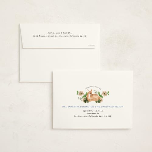 This is a elderflower baby shower invitations with standard by Sarah Knight called spring woodland printing on signature in standard