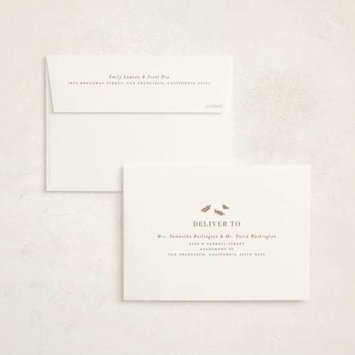 This is a acorn baby shower invitations with standard by Rebecca Durflinger called autumn toile printing on signature in standard