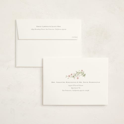 This is a blush baby shower invitations with standard by Paper Raven Co. called dainty garden printing on signature in standard