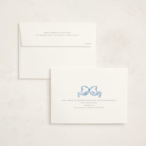 This is a baby blues baby shower invitations with standard by Lehan Veenker called vintage bow printing on signature in standard