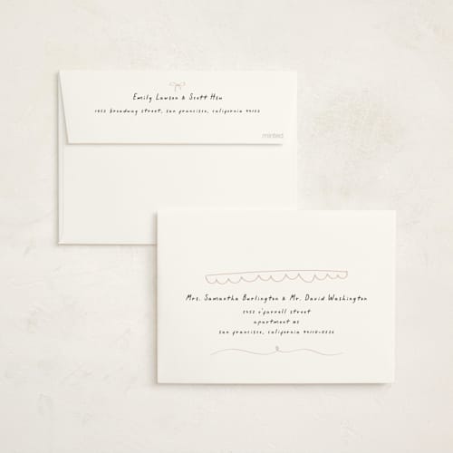 This is a blush baby shower invitations with standard by Ashley Iwafuchi called oh bebe printing on signature in standard