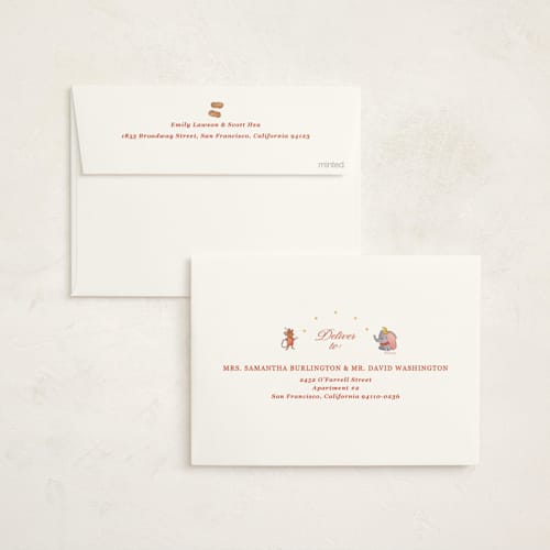 This is a cotton candy baby shower invitations with standard by Corinne Malesic called disney's dumbo circus printing on signature in standard