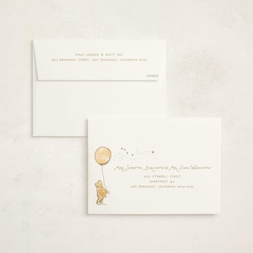 This is a honey baby shower invitations with standard by Jenna Holcomb called disney's winnie the pooh little honey printing on signature in standard