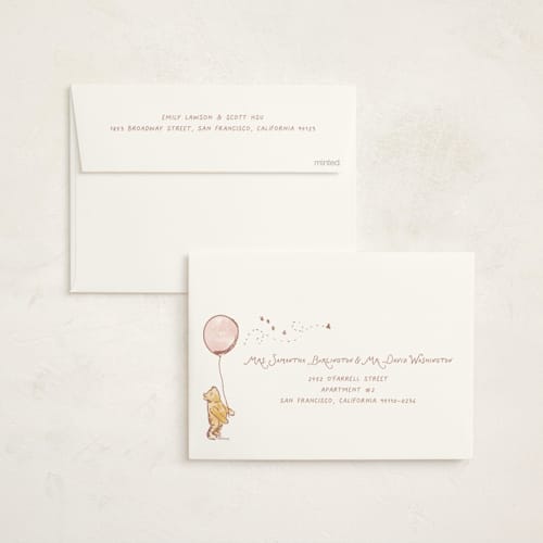 This is a cupcake baby shower invitations with standard by Jenna Holcomb called disney's winnie the pooh little honey printing on signature in standard