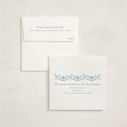 This is a cornflower baby shower invitations with standard by Laura Hankins called handkerchief printing on signature in standard