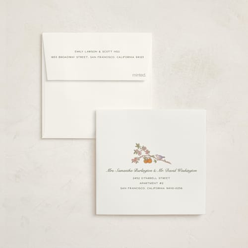 This is a petal baby shower invitations with standard by Jenna Holcomb called bird and bough printing on signature in standard