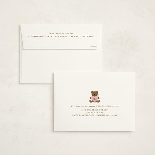 This is a rose baby shower invitations with standard by mo kelley called beary cute printing on signature in standard