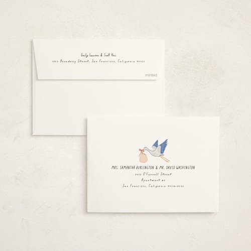 This is a sky baby shower invitations with standard by Elly called stamp printing on signature in standard