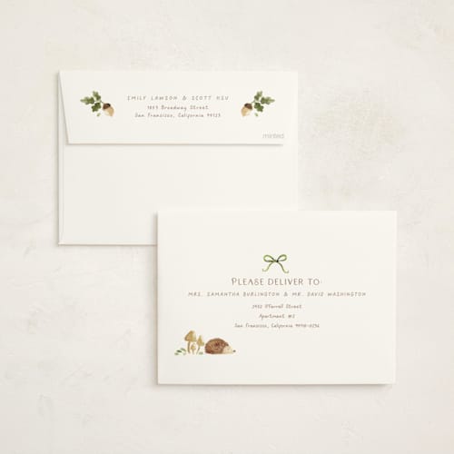 This is a sand baby shower invitations with standard by frau brandt called forest baby shower printing on signature in standard