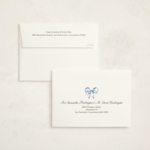 This is a bluebell baby shower invitations with standard by Sarah Knight called garden ribbon printing on signature in standard