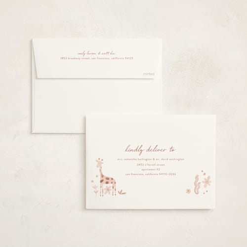 This is a sherbet baby shower invitations with standard by Pixel and Hank called creatures printing on signature in standard