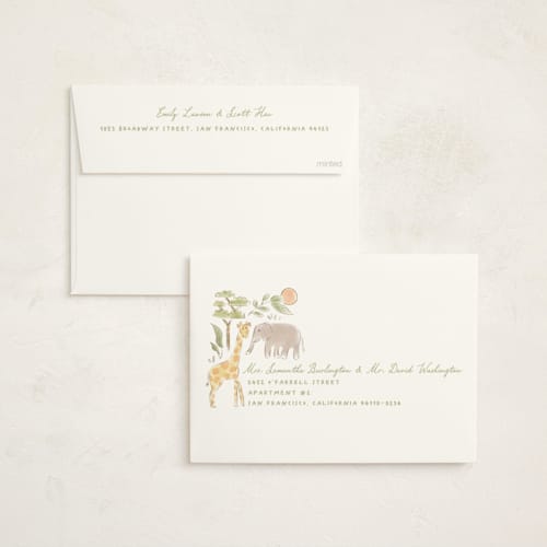 This is a jungle baby shower invitations with standard by Creo Study called a wild one printing on signature in standard