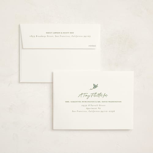 This is a willow baby shower invitations with standard by Vera Lim called whisper printing on signature in standard