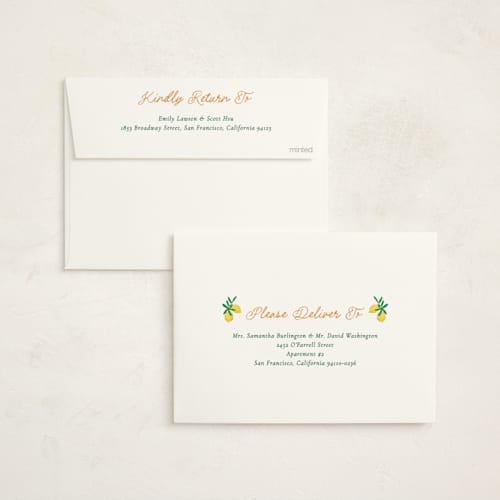This is a cinque terre baby shower invitations with standard by Jackie Crawford called petit lemon printing on signature in standard