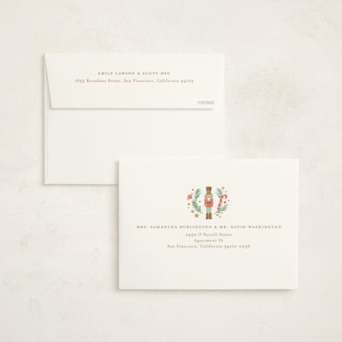 This is a cream baby shower invitations with standard by Jennifer Wick called little sugar plum printing on signature in standard
