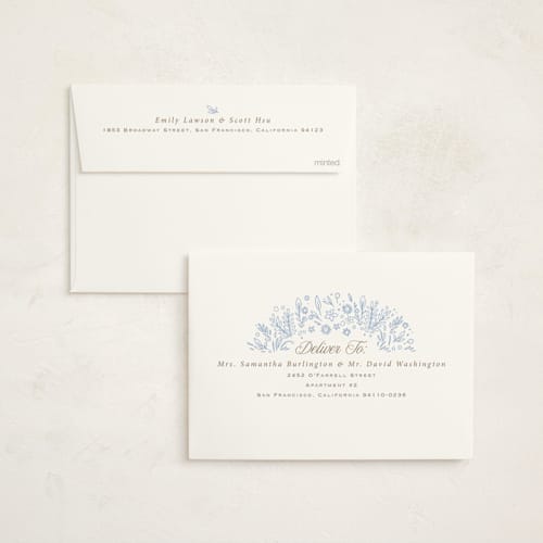 This is a bluebell baby shower invitations with standard by Hannah Williams called blooming foil oval printing on signature in standard