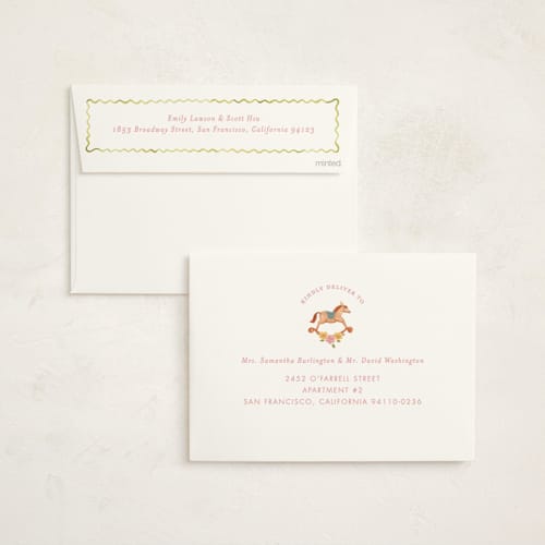 This is a bubblegum baby shower invitations with standard by Sarah Knight called wave printing on signature in standard