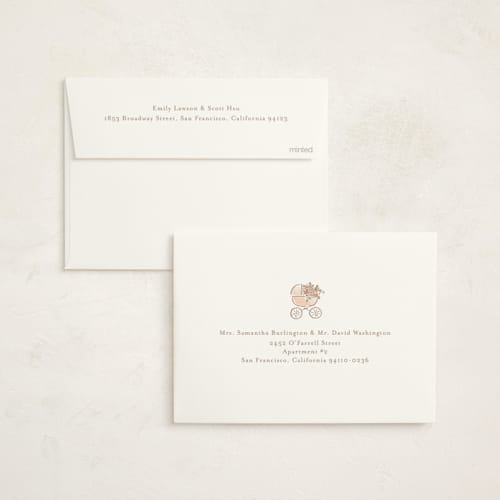 This is a strawberry baby shower invitations with standard by Jennifer Wick called a day in paris printing on signature in standard
