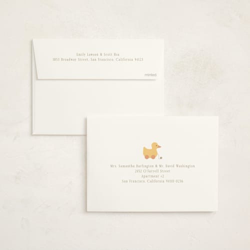 This is a linen baby shower invitations with standard by Brandy Folse called charming nursery printing on signature in standard